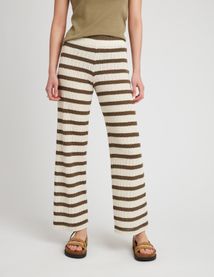 Pantalon crochet rayé
