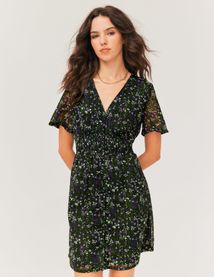 Robe courte imprimée en polyester recyclé