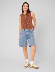 Top sans manches &agrave; n&oelig;uds
