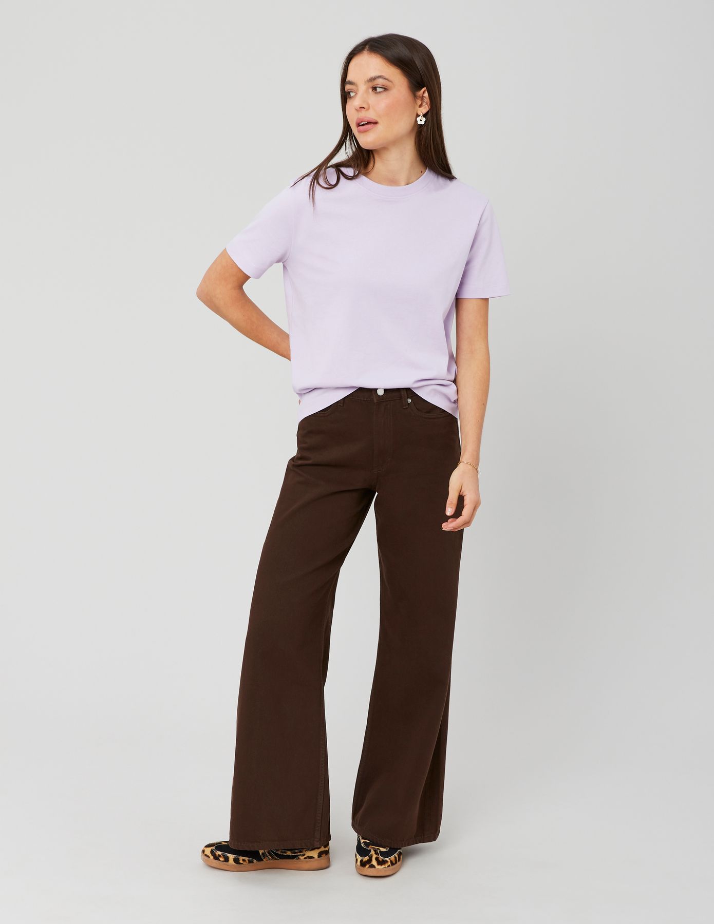Jean wide leg marron