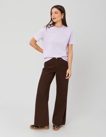 Jean wide leg marron