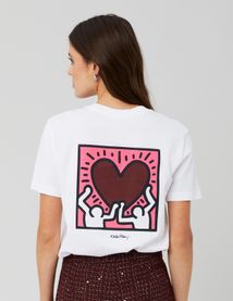 T-shirt collab Keith Haring imprimé devant/dos