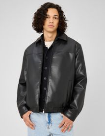 Blouson zipp&eacute; tissu enduit