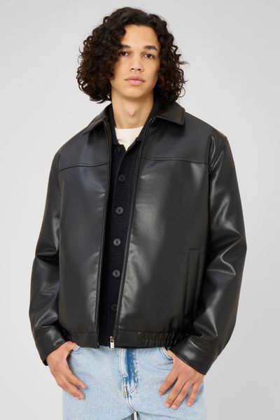Blouson zipp&eacute; tissu enduit