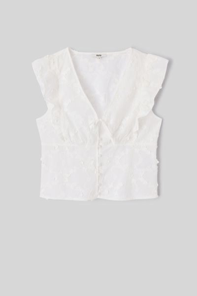 Blouse sans manches en broderie 3D