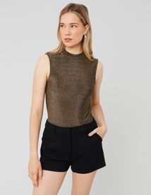 T-shirt sans manches pailleté