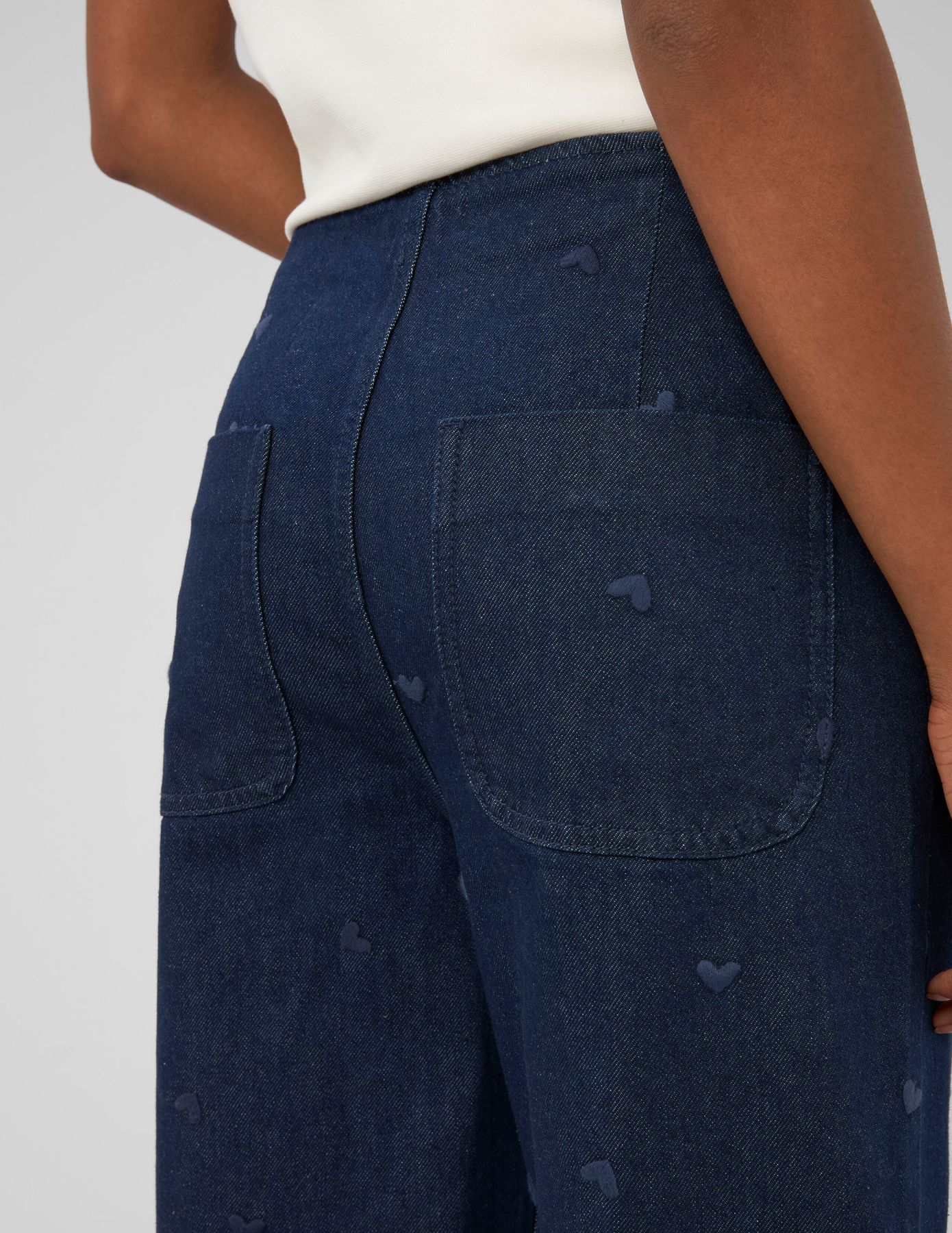 Jean wide leg brod&eacute;