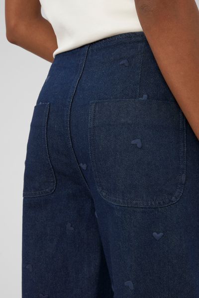 Jean wide leg brod&eacute;