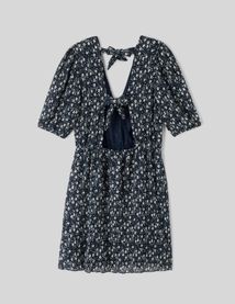 Robe courte plissée imprimée