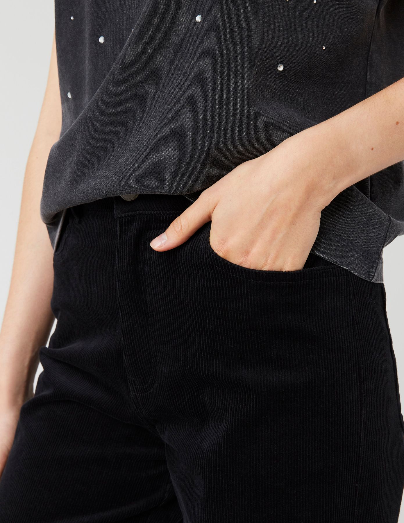 Pantalon straight velours