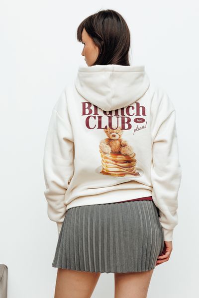 Sweat col capuche imprimé devant/dos