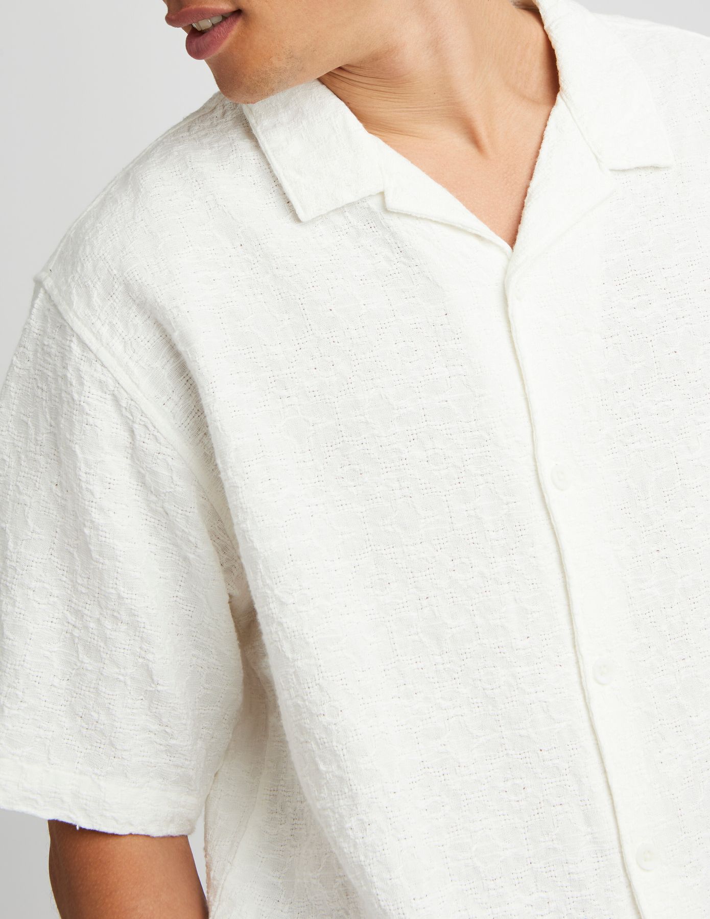 Chemise manches courtes jacquard