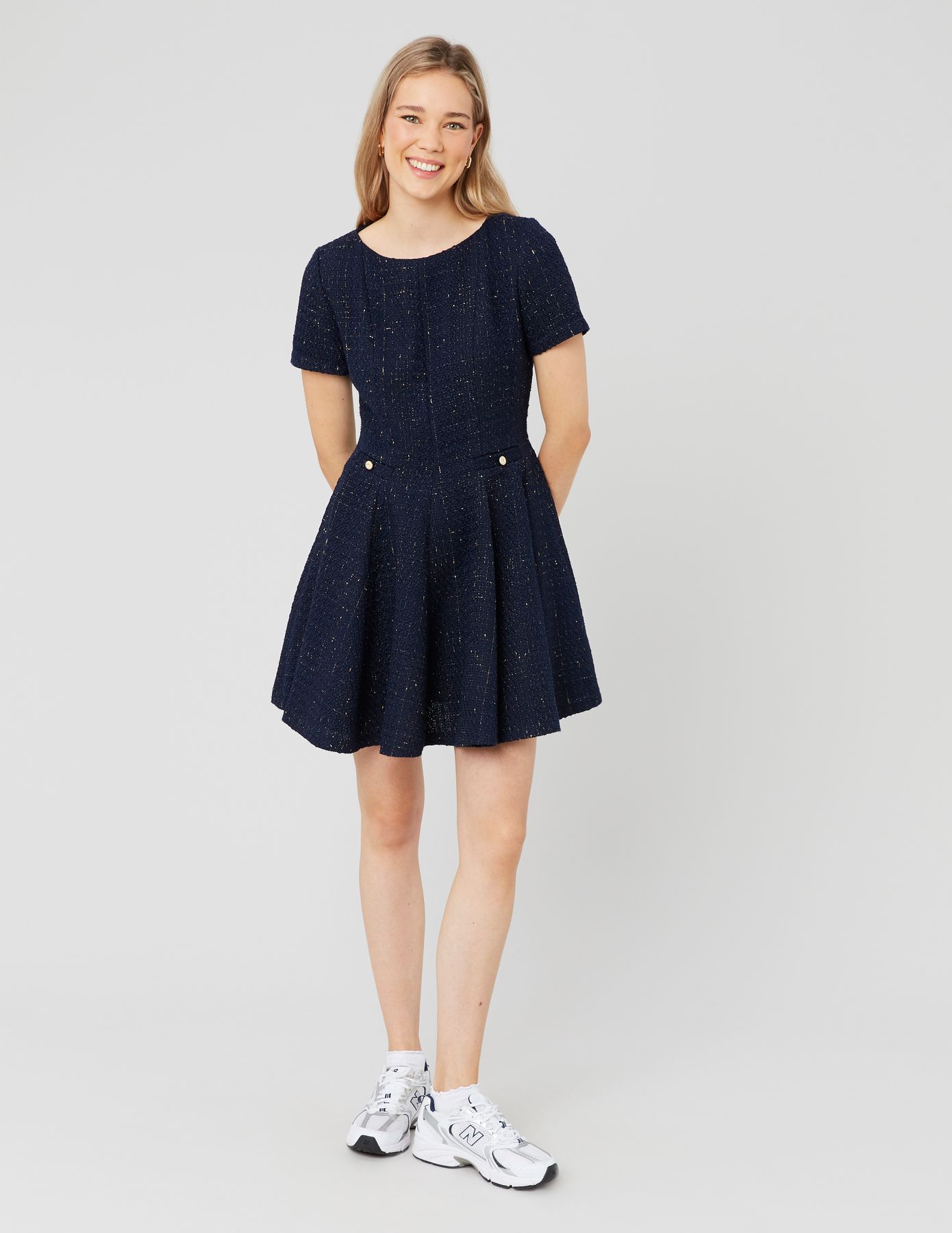 Robe patineuse en tweed