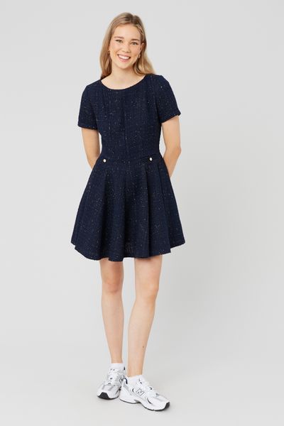 Robe patineuse en tweed