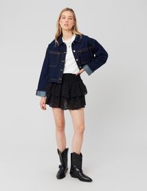 Jupe courte broderie anglaise