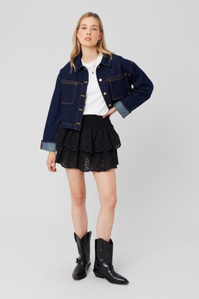 Jupe courte broderie anglaise