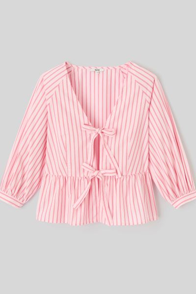 Blouse ray&eacute;e &agrave; nouer