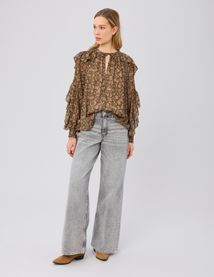 Blouse imprim&eacute;e &agrave; volants