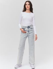Jean straight taille haute
