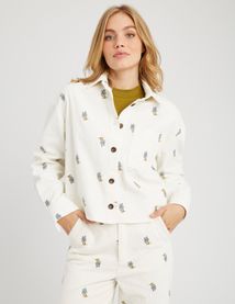 Surchemise velours brod&eacute;e