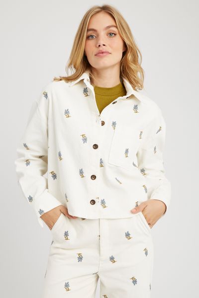 Surchemise velours brod&eacute;e