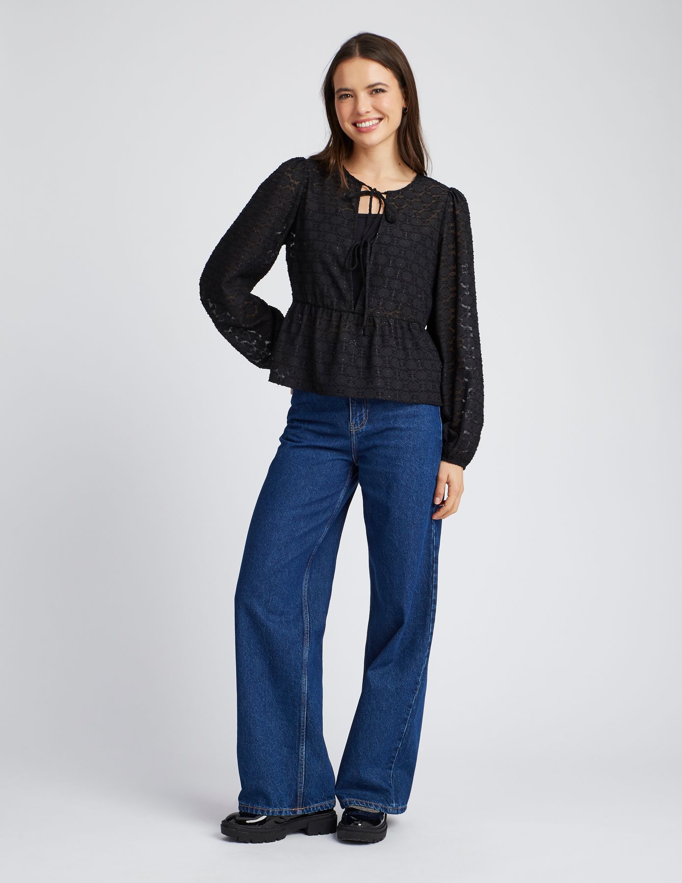 Blouse à nouer jacquard