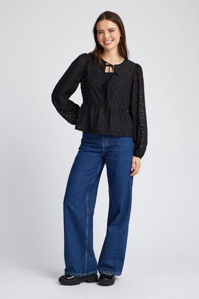 Blouse à nouer jacquard