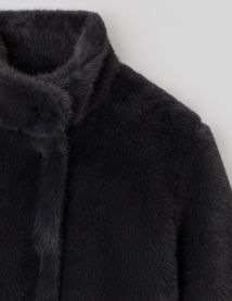 Blouson matière duveteuse col montant