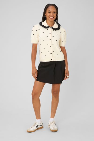 Gilet jacquard pois