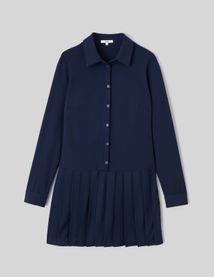 Robe chemise pliss&eacute;e