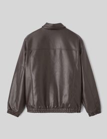 Blouson zippée en tissu enduit