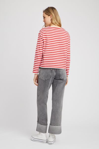 T-shirt brodé rayé