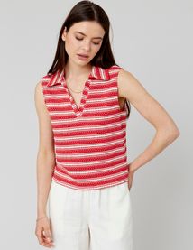 Top en tricot col polo