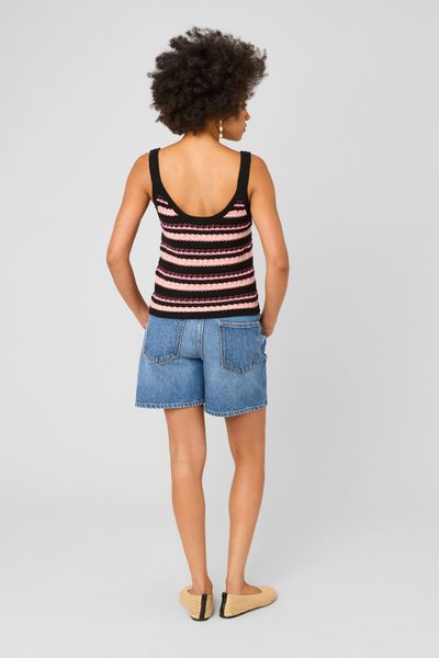 D&eacute;bardeur ray&eacute; en crochet multicolore