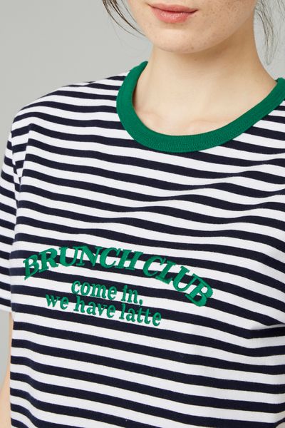 T-shirt ray&eacute; brod&eacute;
