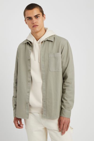 Chemise droite twill uni