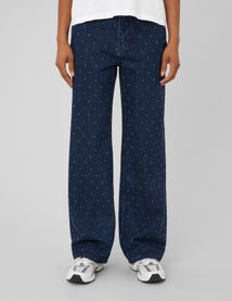 Jean straight &agrave; strass