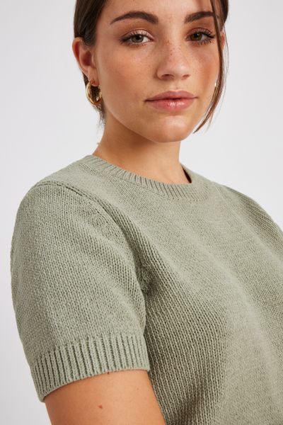 Pull col rond manches courtes