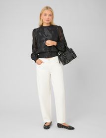 Blouse f&ecirc;te jacquard nou&eacute;e