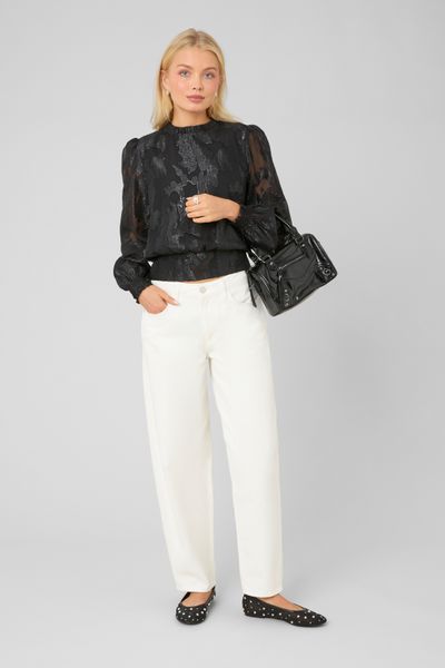 Blouse f&ecirc;te jacquard nou&eacute;e