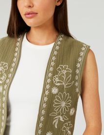 Veste sans manches brodée