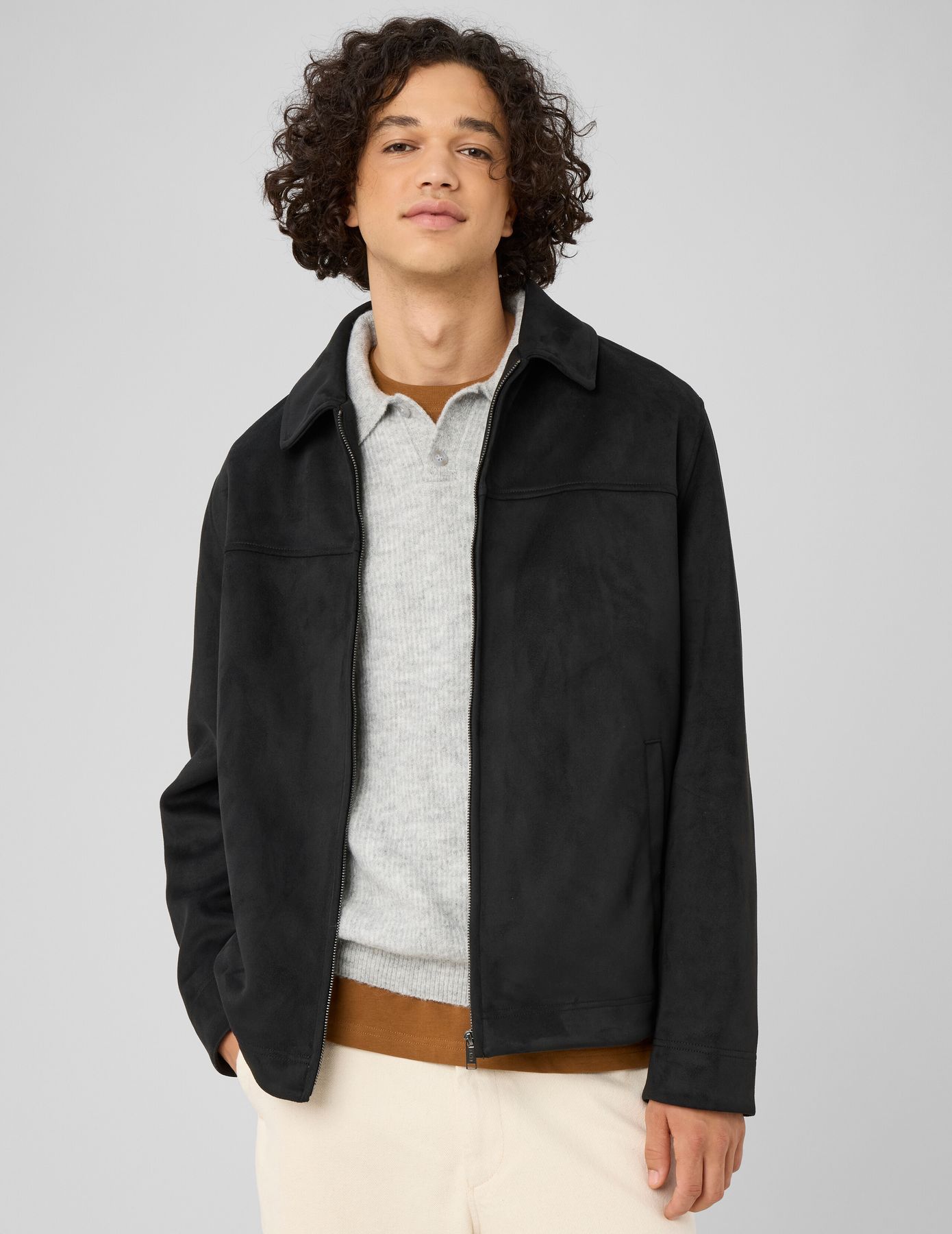 Veste zipp&eacute;e en su&eacute;dine
