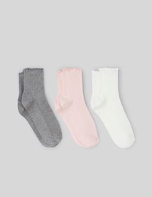 Lot de 3 paires de chaussettes festonnées