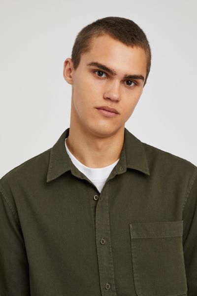 Chemise droite twill uni