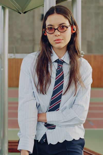 Chemise ray&eacute;e festonn&eacute;e