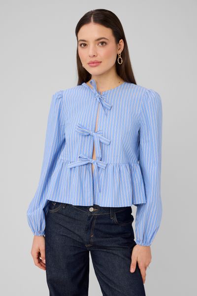 Blouse &agrave; nouer ray&eacute;e