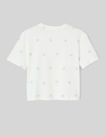 T-shirt brodé fleurs