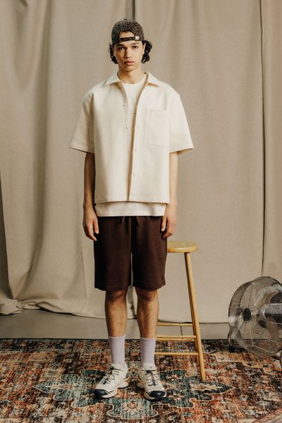 Chemise manches courtes texturée