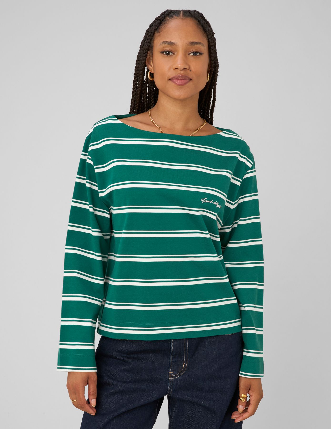 T-shirt ray&eacute; manches longues
