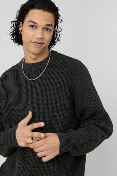 Pull col rond matière fantaisie